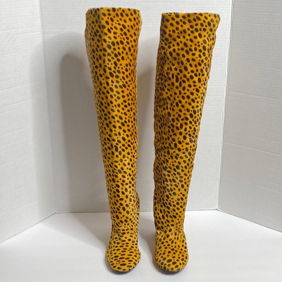 AGL Leopard Print Over-the-Knee Boots Size US 7.5 EURO 38 - Picture 1 of 6
